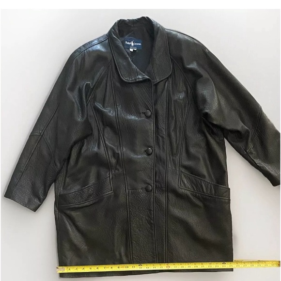 Ralph Lauren Vintage Leather Coat, Womens size XL - Picture 7 of 14